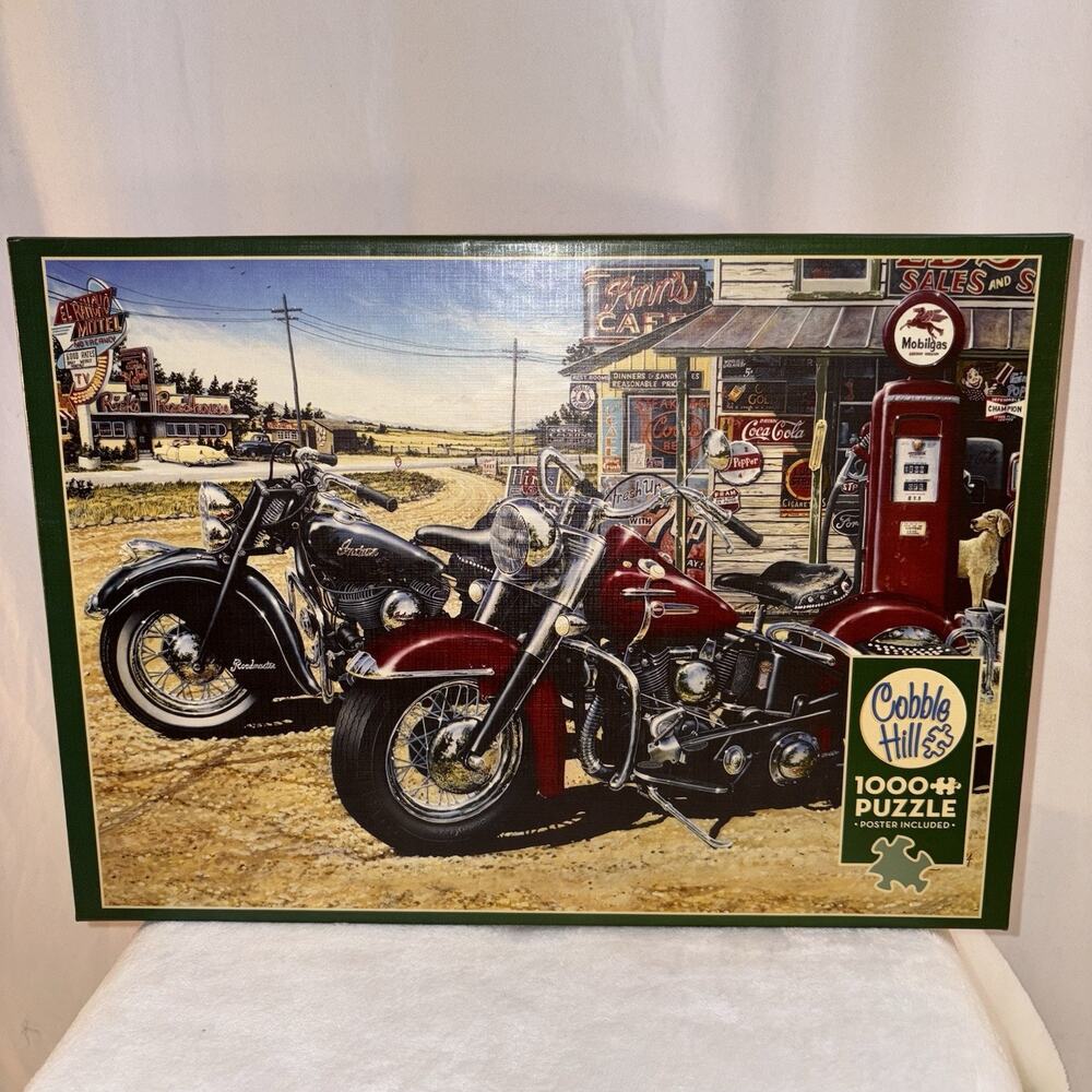 Two for the Road 1000 Piece Jigsaw Puzzle by Cobble Hill Motorcycles Sealed NEW